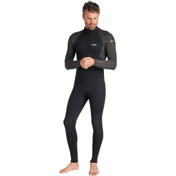 2026 C-Skins Mens Nuwave Element 3/2mm Back Zip Wetsuit C-NEL32STM - Black / Meteor / Olive